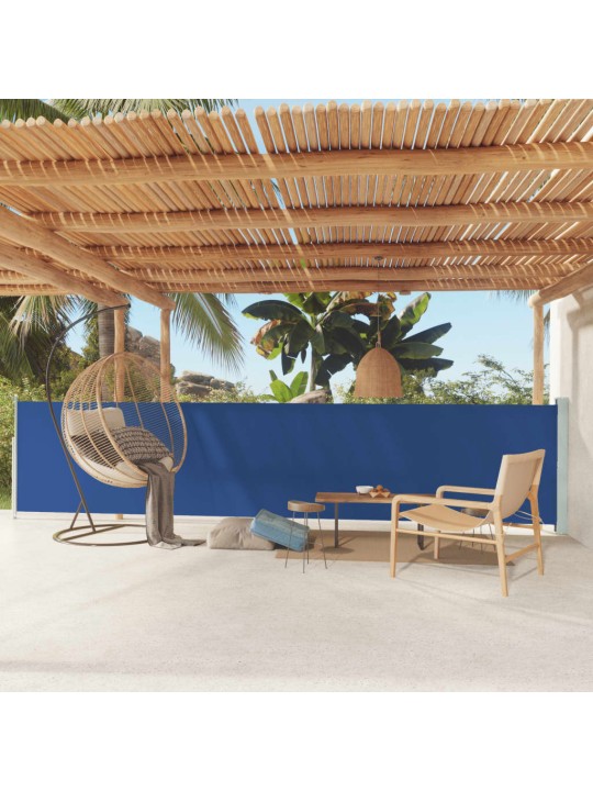 Zatahovací boční markýza 117 x 600 cm modrá