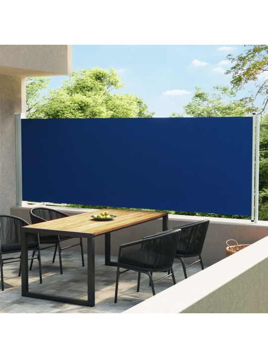 Zatahovací boční markýza/zástěna na terasu 160x600 cm modrá