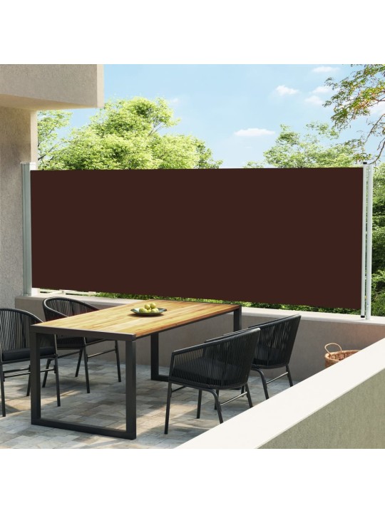 Zatahovací boční markýza/zástěna na terasu 160x600 cm hnědá