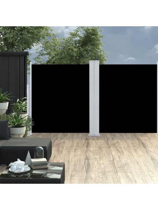 Zatahovací boční markýza černá 140 x 600 cm
