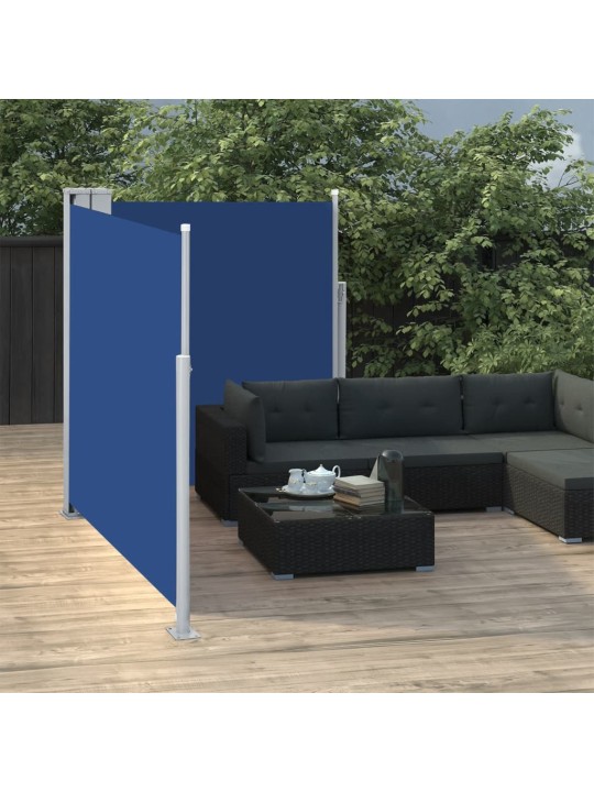 Zatahovací boční markýza modrá 140 x 600 cm