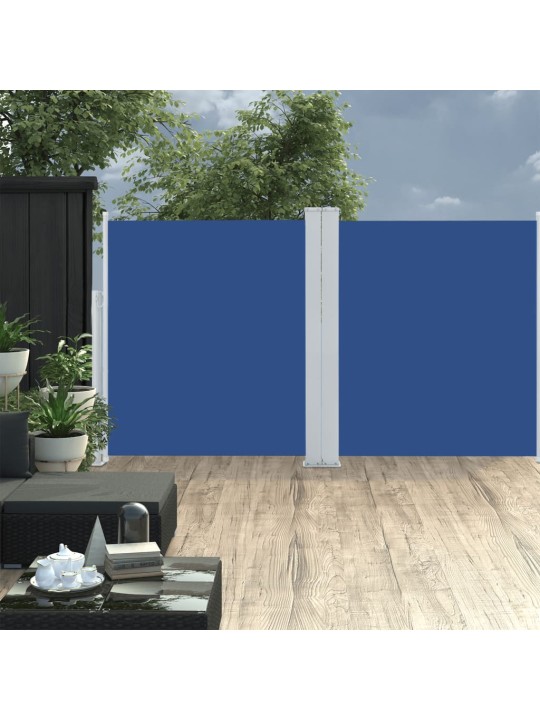 Zatahovací boční markýza modrá 140 x 600 cm