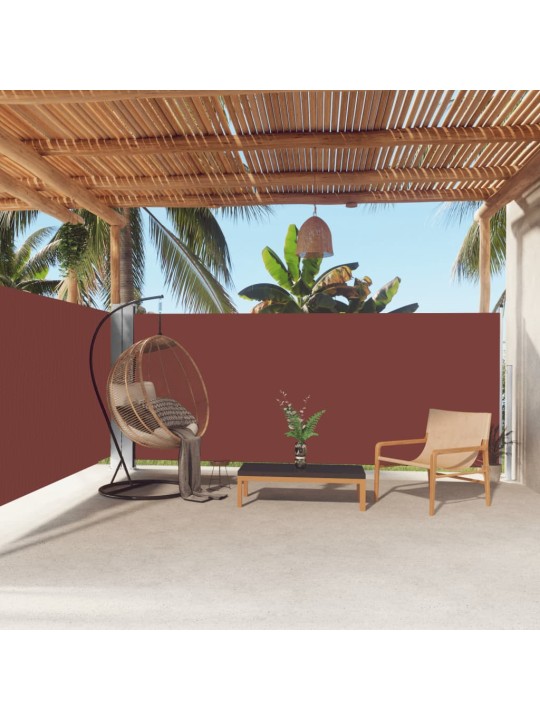 Zatahovací boční markýza hnědá 160 x 600 cm