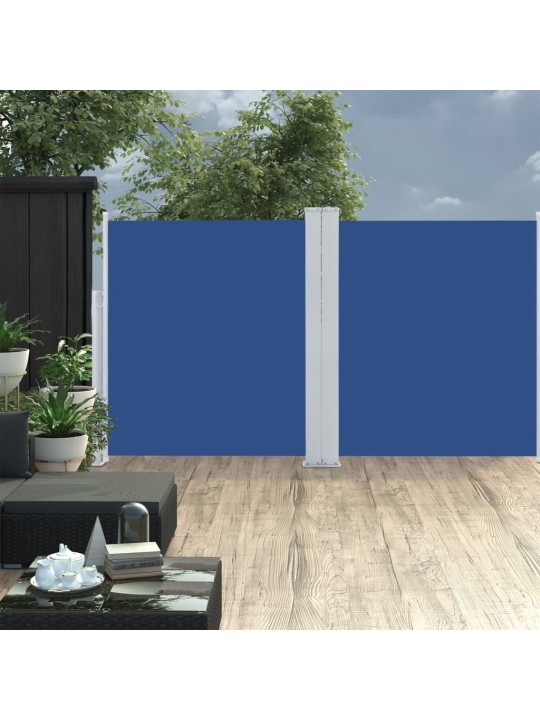 Zatahovací boční markýza modrá 160 x 600 cm