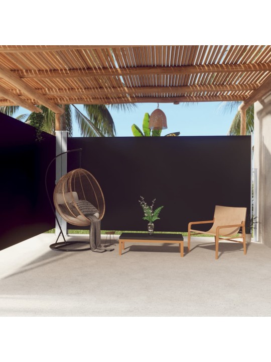 Zatahovací boční markýza černá 200 x 600 cm