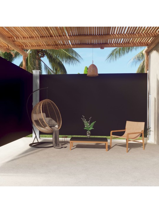 Zatahovací boční markýza černá 220 x 600 cm