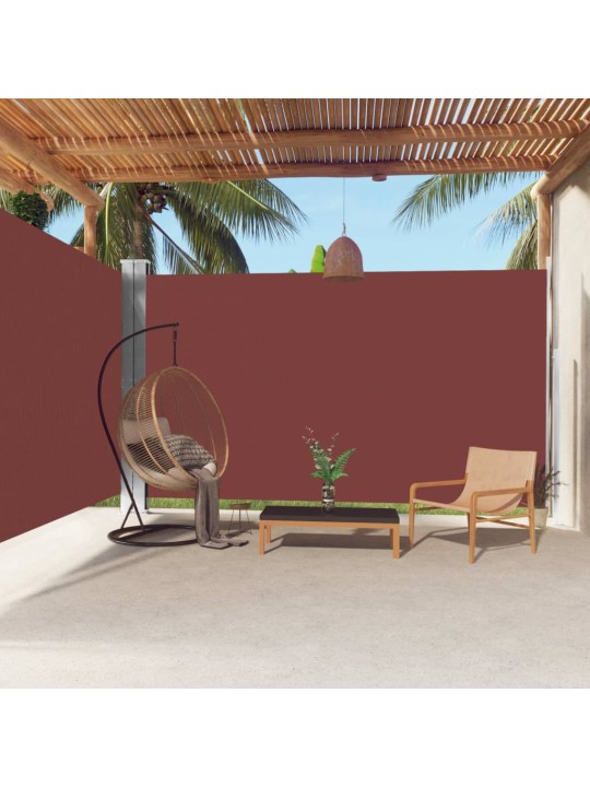 Zatahovací boční markýza hnědá 220 x 600 cm