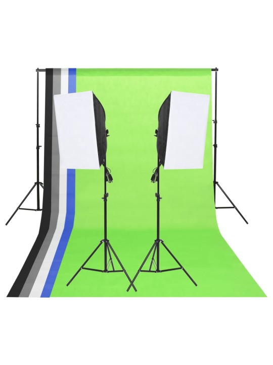 Sada studiových světel s pozadími a softboxy