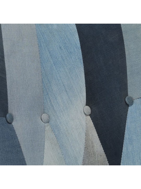 Houpací křeslo modré denim patchwork plátno