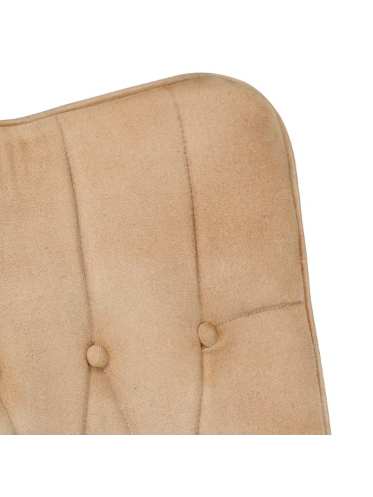 Houpací křeslo s podnožkou krémové vintage plátno