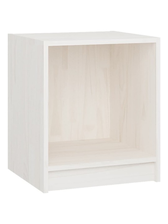Noční stolky 2 ks bílé 35,5x33,5x41,5 cm masivní borové dřevo