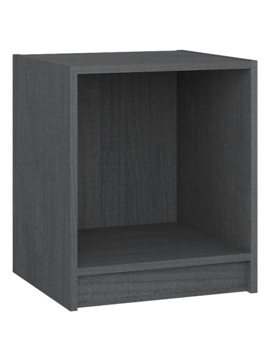 Noční stolky 2 ks šedé 35,5x33,5x41,5 cm masivní borové dřevo