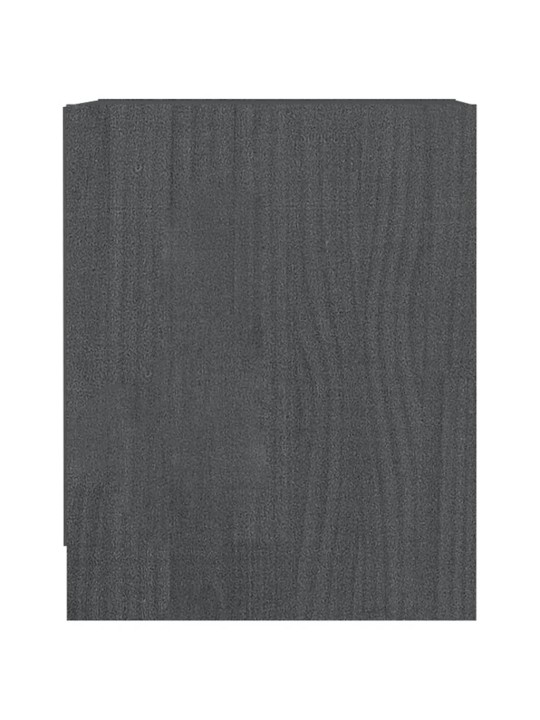 Noční stolky 2 ks šedé 35,5x33,5x41,5 cm masivní borové dřevo