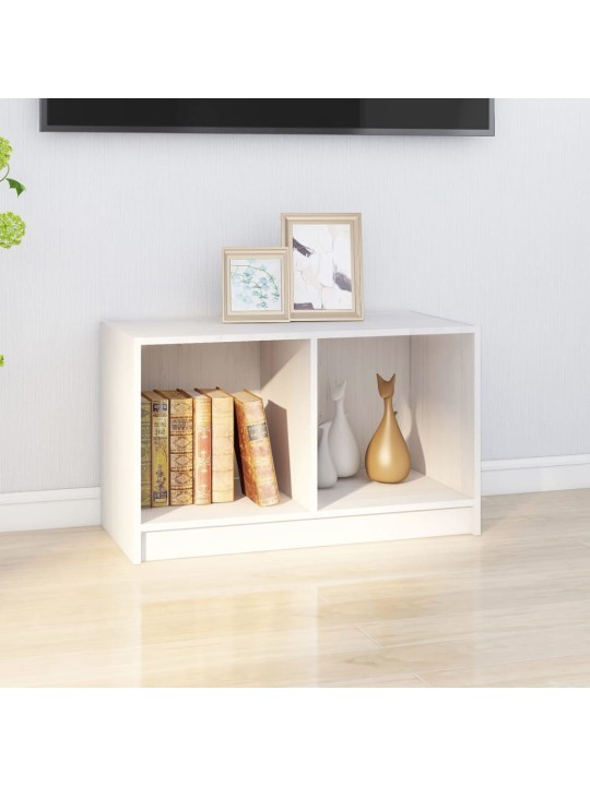 TV stolek bílý 70 x 33 x 42 cm masivní borové dřevo
