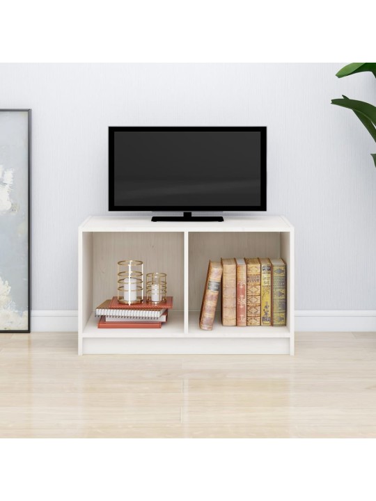TV stolek bílý 70 x 33 x 42 cm masivní borové dřevo