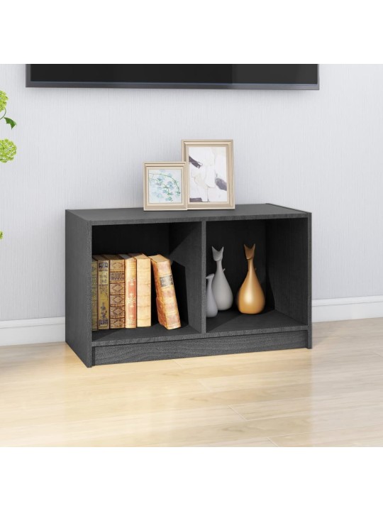 TV stolek šedý 70 x 33 x 42 cm masivní borové dřevo