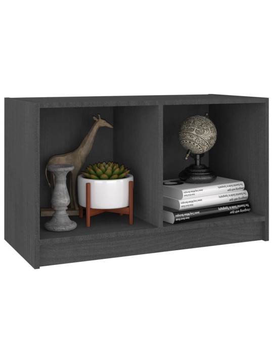 TV stolek šedý 70 x 33 x 42 cm masivní borové dřevo