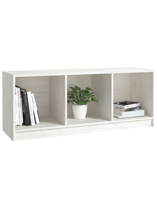 TV stolek bílý 104 x 33 x 41 cm masivní borové dřevo