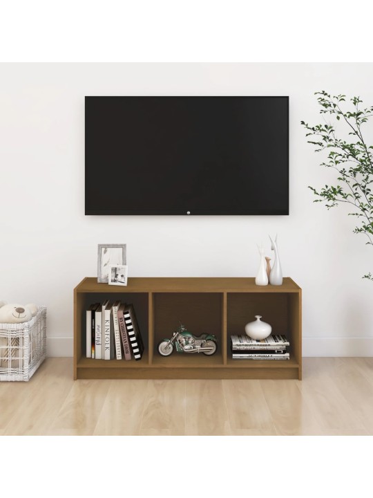 TV stolek medově hnědý 104 x 33 x 41 cm masivní borové dřevo
