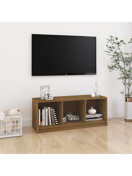 TV stolek medově hnědý 104 x 33 x 41 cm masivní borové dřevo