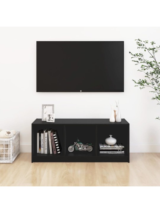 TV stolek černý 104 x 33 x 41 cm masivní borové dřevo