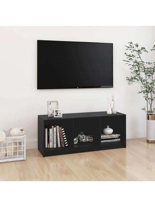 TV stolek černý 104 x 33 x 41 cm masivní borové dřevo