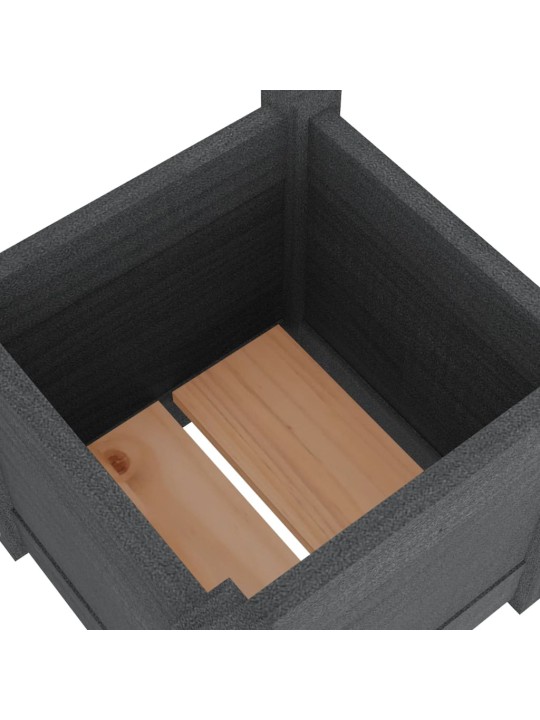 Zahradní truhlík šedý 31 x 31 x 31 cm masivní borové dřevo