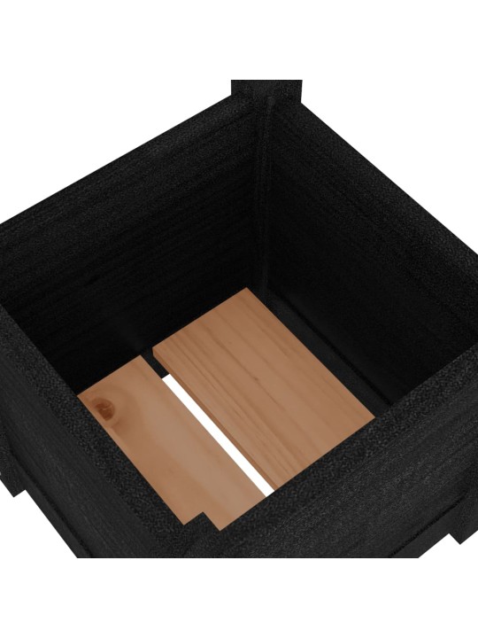 Zahradní truhlíky 2 ks černé 31 x 31 x 31 cm masivní borovice