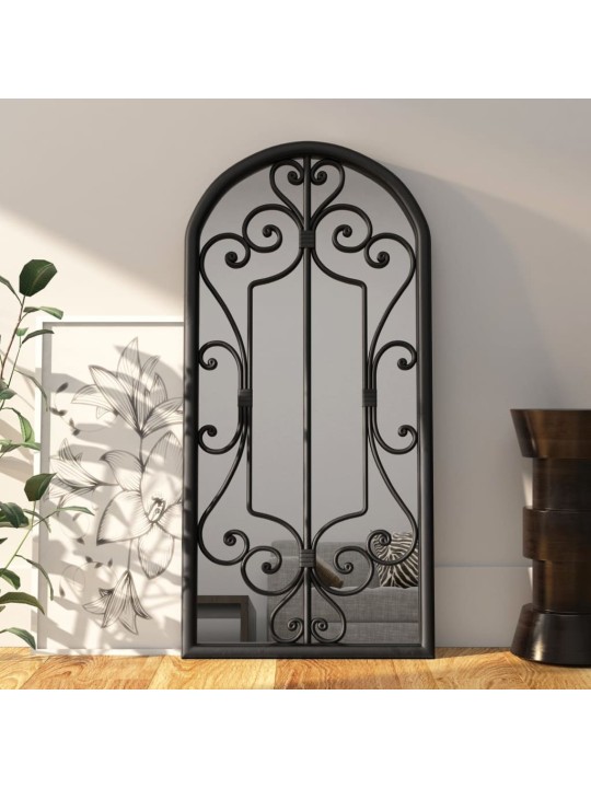 Zrcadlo černé 100 x 45 cm železo do interiéru