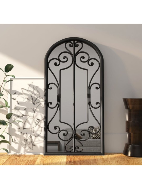 Zrcadlo černé 70 x 30 cm železo do interiéru