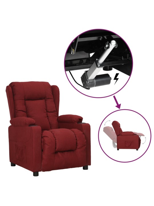 Zvedací křeslo vínové textil