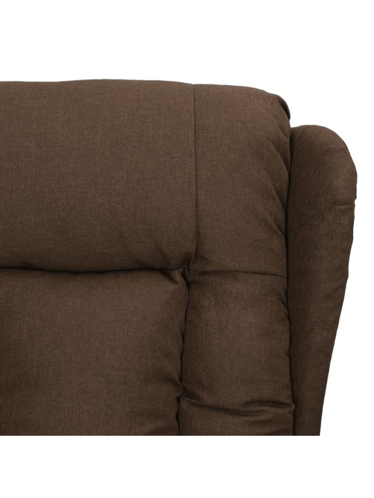 Zvedací křeslo hnědé textil