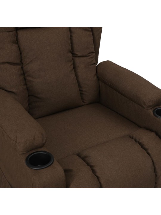 Zvedací křeslo hnědé textil