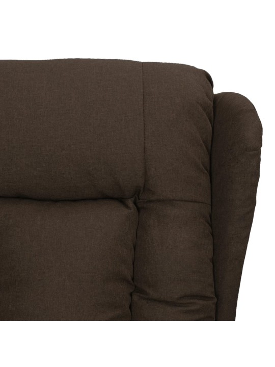 Zvedací křeslo tmavě hnědé textil
