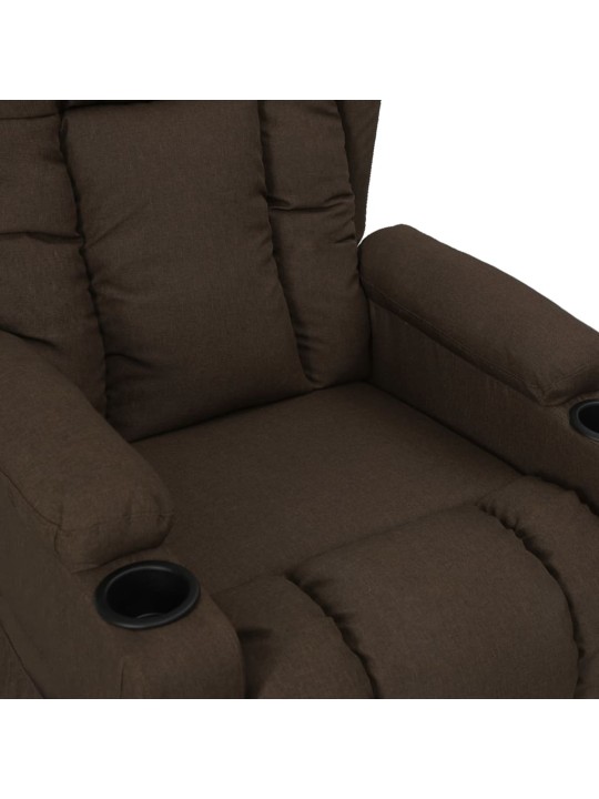 Zvedací křeslo tmavě hnědé textil