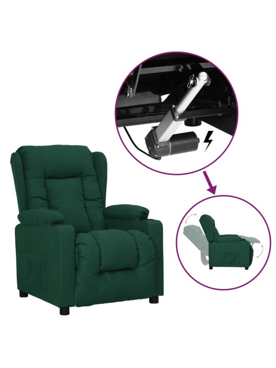 Zvedací křeslo tmavě zelené textil