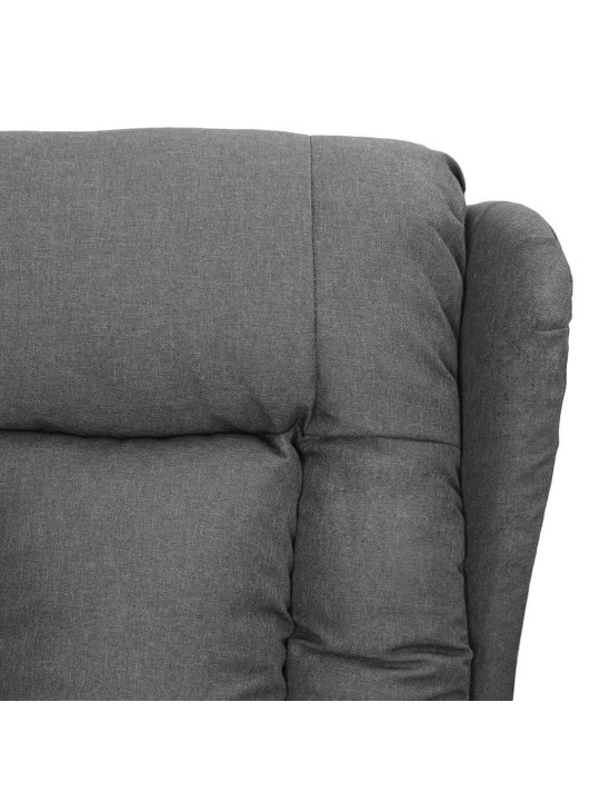 Zvedací masážní křeslo světle šedé textil