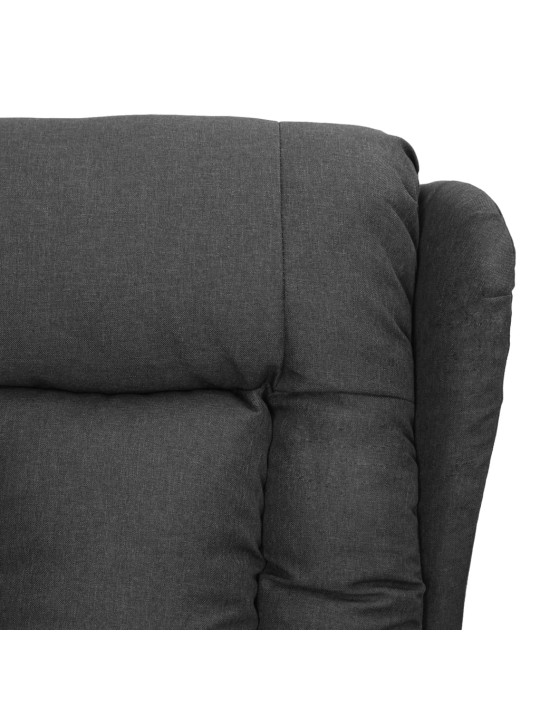 Zvedací masážní křeslo tmavě šedé textil