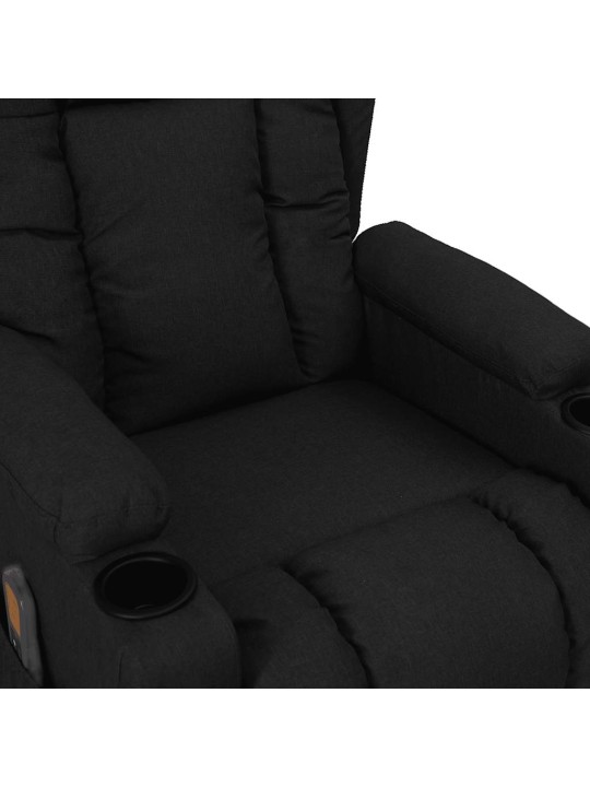 Zvedací masážní křeslo černé textil