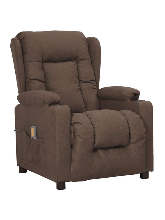 Zvedací masážní křeslo taupe textil