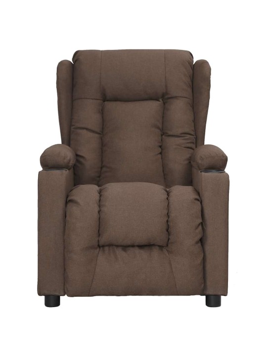 Zvedací masážní křeslo taupe textil