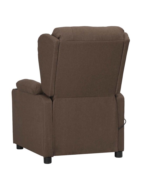 Zvedací masážní křeslo taupe textil