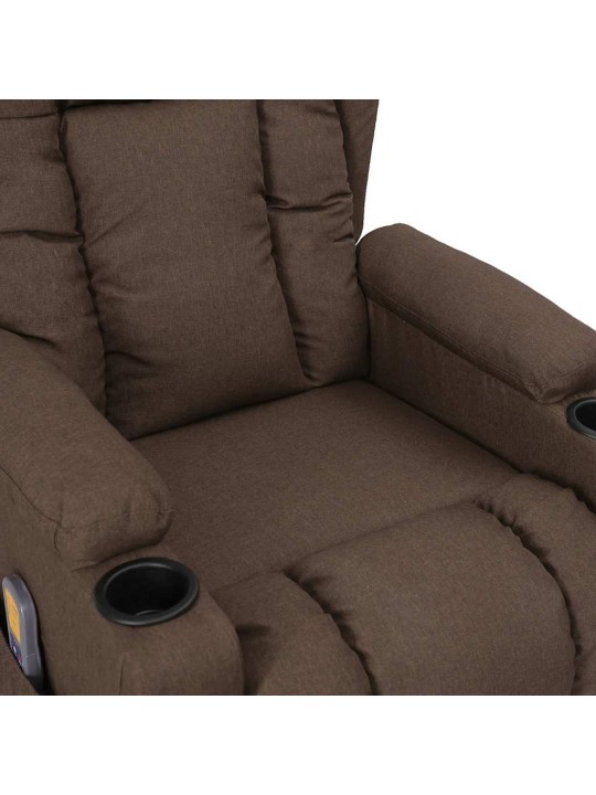 Zvedací masážní křeslo taupe textil