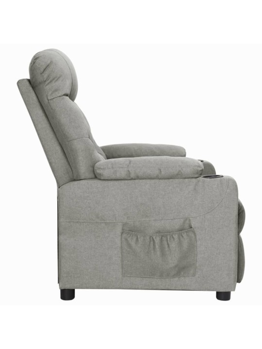Zvedací křeslo světle šedé textil