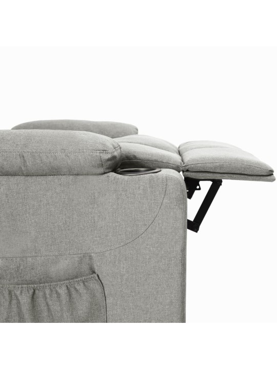 Zvedací křeslo světle šedé textil
