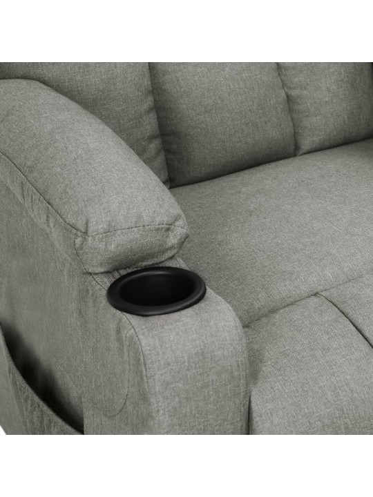 Zvedací křeslo světle šedé textil