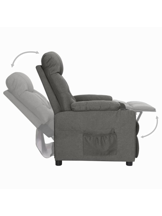 Zvedací křeslo tmavě šedé textil
