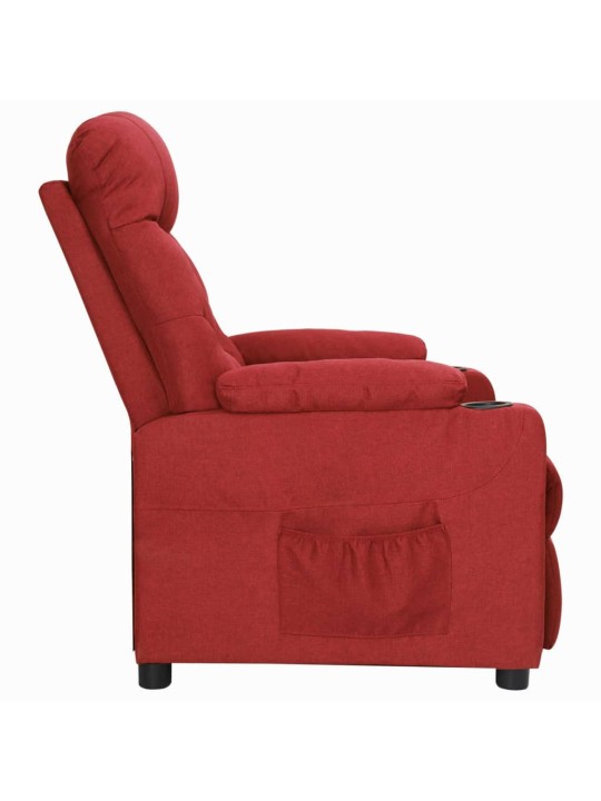 Zvedací křeslo vínové textil