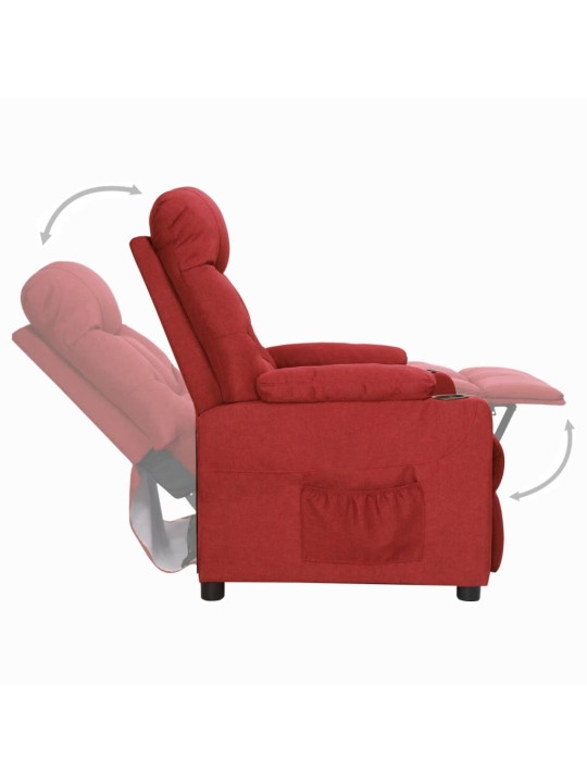 Zvedací křeslo vínové textil