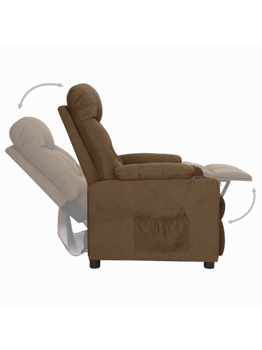 Zvedací křeslo hnědé textil